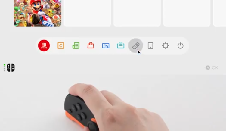 Switch 2’s mouse mode can be used to navigate the home menu Switch 2’s mouse mode can be used to navigate the home menu