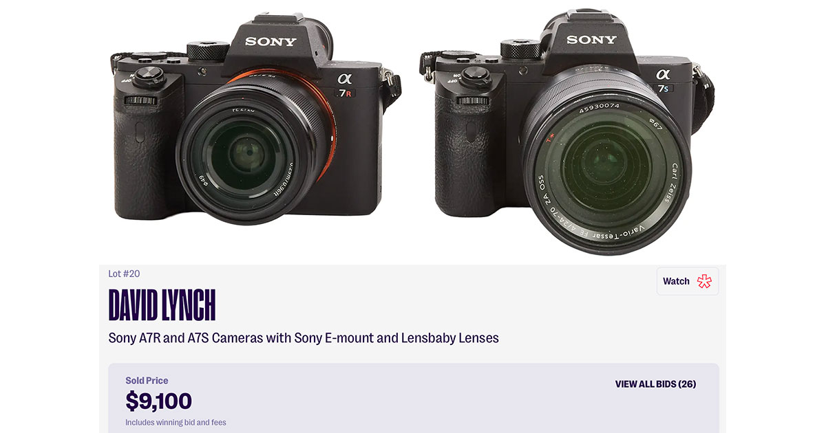 David Lynch’s Sony a7R II & a7S II Camera Kit Sells for ,100 David Lynch’s Sony a7R II & a7S II Camera Kit Sells for ,100
