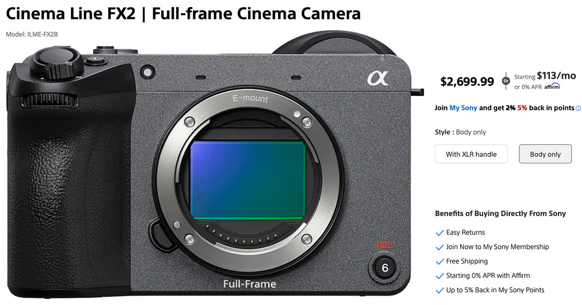 Sony FX2 Cinema Camera Available for Pre-Order NOW! Sony FX2 Cinema Camera Available for Pre-Order NOW!