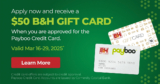 Get a $50 B&H Photo Gift Card when you’re Approved for the Payboo Credit Card